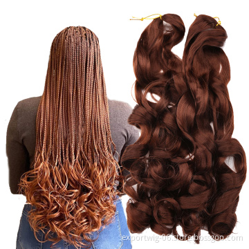 french curls braid hair synthetic 22inch 150g loose wave curly wavy braiding spiral curl hair extensions yaki ombre color